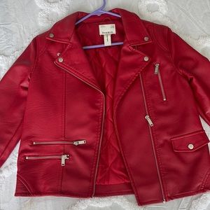 Red leather jacket